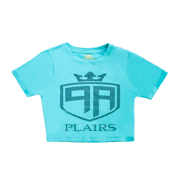Limited Edition Teal Biker Short Crop Top Set