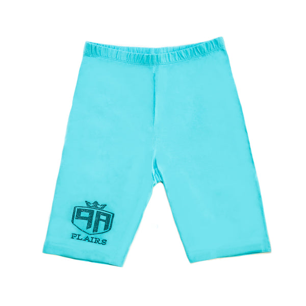 Limited Edition Teal Biker Short Crop Top Set