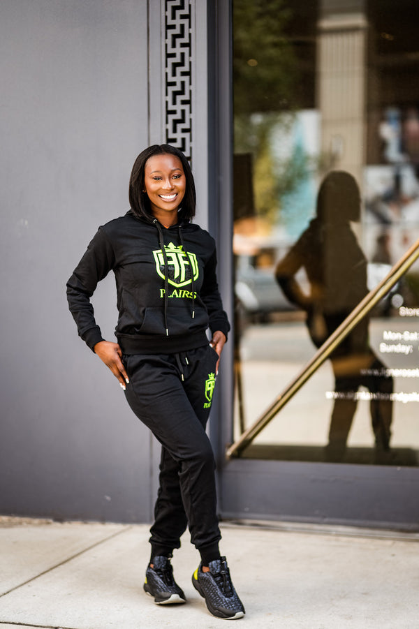 Plairs Green Bling Logo Sweatsuit Set Unisex